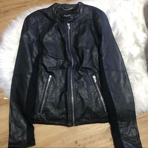 Express black leather jacket